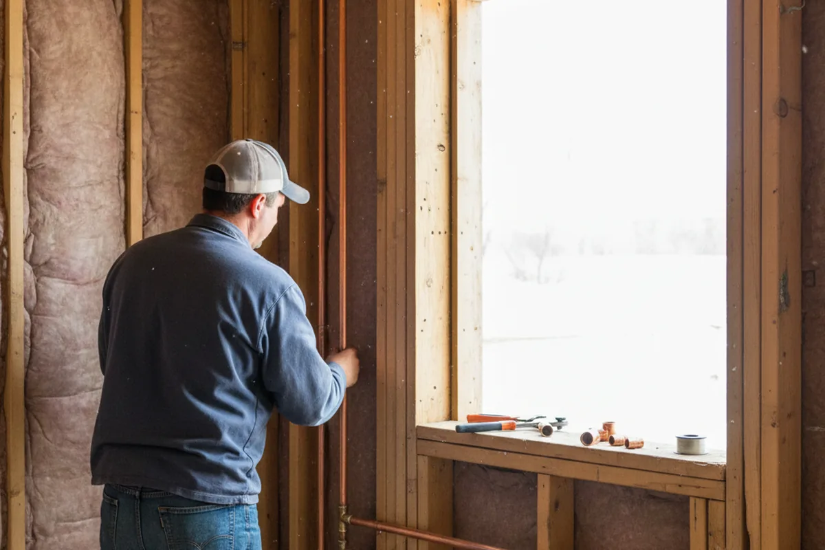 Licensed plumber running new copper supply lines in a Broadway home